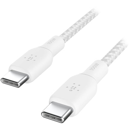 Belkin BoostCharge Cable USB-C 6.6 pies Blanco 100W Doble Trenzado
