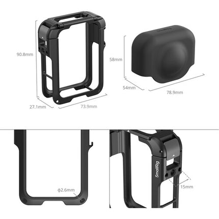 SmallRig Jaula para Cámara DJI Osmo 360 Ultraligera 1.7 oz con Protector de Silicona