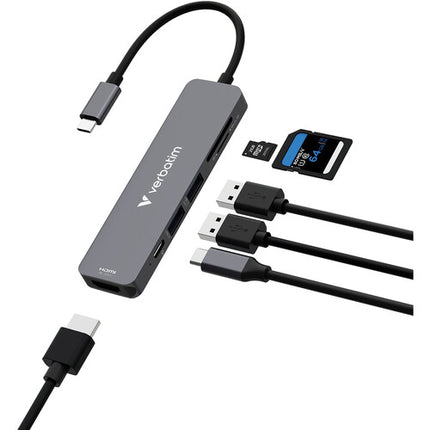 Verbatim Essentials Hub USB-C 3.2 Gen 1 6 Puertos Power Delivery 100W UHD 4K