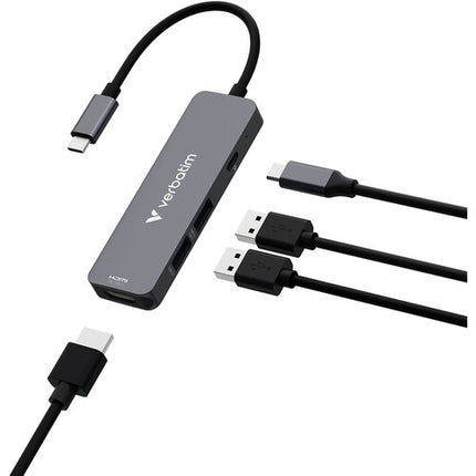 Verbatim Essentials Hub USB-C 3.2 Gen 1 4 Puertos 4K UHD 100W PD