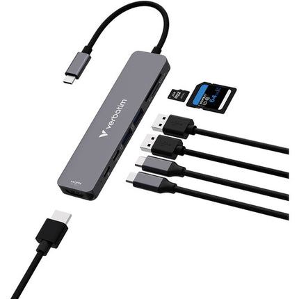 Verbatim Essentials Hub USB-C 3.2 Gen 1 7 Puertos HDMI 4K y 100W PD