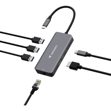 Verbatim Essentials Hub USB-C 3.2 Gen 1 6 Puertos RJ45 HDMI 4K 100W
