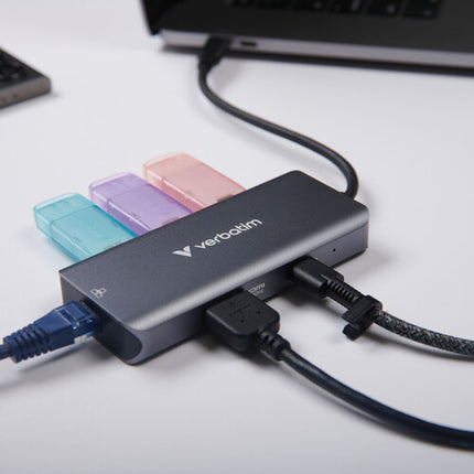 Verbatim Essentials Hub USB-C 3.2 Gen 1 6 Puertos RJ45 HDMI 4K 100W