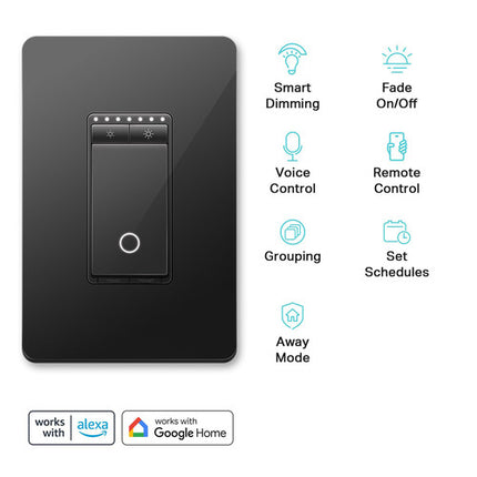 TP-Link HS220 Interruptor Inteligente Wi-Fi con Regulador Negro 2.4GHz