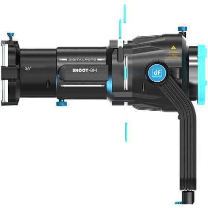 DigitalFoto Solution Limited Proyector con Lente 36° Montura Bowens 24 Gobos 5 Filtros de Color
