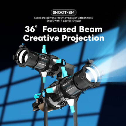 DigitalFoto Solution Limited Proyector con Lente 36° Montura Bowens 24 Gobos 5 Filtros de Color