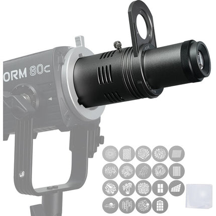 DigitalFoto Solution Mini Snoot Proyector con Montura Aputure Storm 80C 35° y Anillo Ajustable