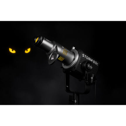 DigitalFoto Solution Mini Snoot Proyector con Montura Aputure Storm 80C 35° y Anillo Ajustable