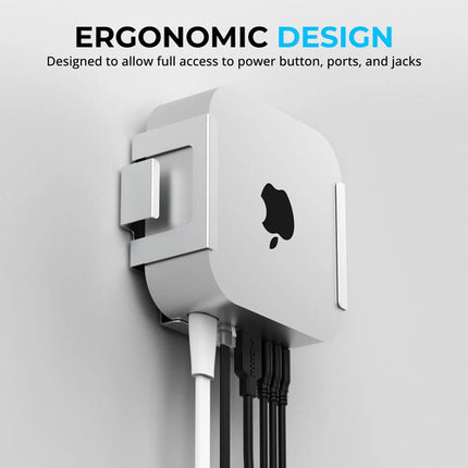 Sabrent Soporte Flexible de Escritorio y Pared para Mac mini 2024 Plata Fácil Montaje