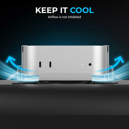 Sabrent Soporte Flexible de Escritorio y Pared para Mac mini 2024 Plata Fácil Montaje