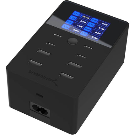 Sabrent 252W Estación de Carga USB de Escritorio 8 Puertos con Pantalla 100W USB-C 18W USB-A