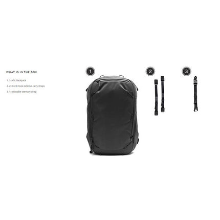 Peak Design Travel Backpack Negro Mochila Expandible 45L Resistente al Clima