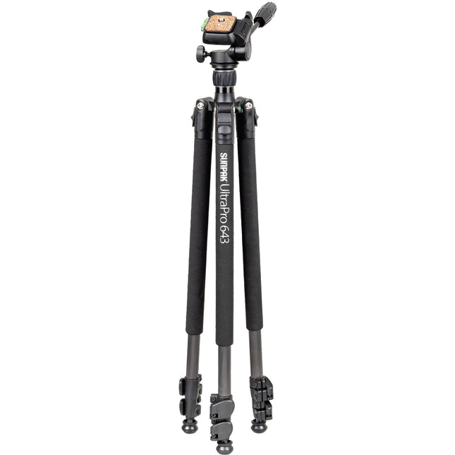 Sunpak UltraPRO 643 Trípode de Fibra de Carbono 64 Pulgadas 21 lb con Cabezal 3 Vías