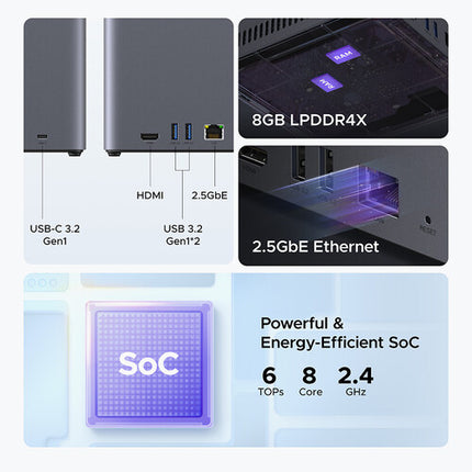 UGREEN DH4300 Plus NAS 4 Bahías SATA III 8GB RAM 32GB eMMC