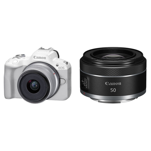 Cámara sin Espejo Canon EOS R50 Kit con Lentes 18-45mm y 50mm 24.2MP 4K UHD