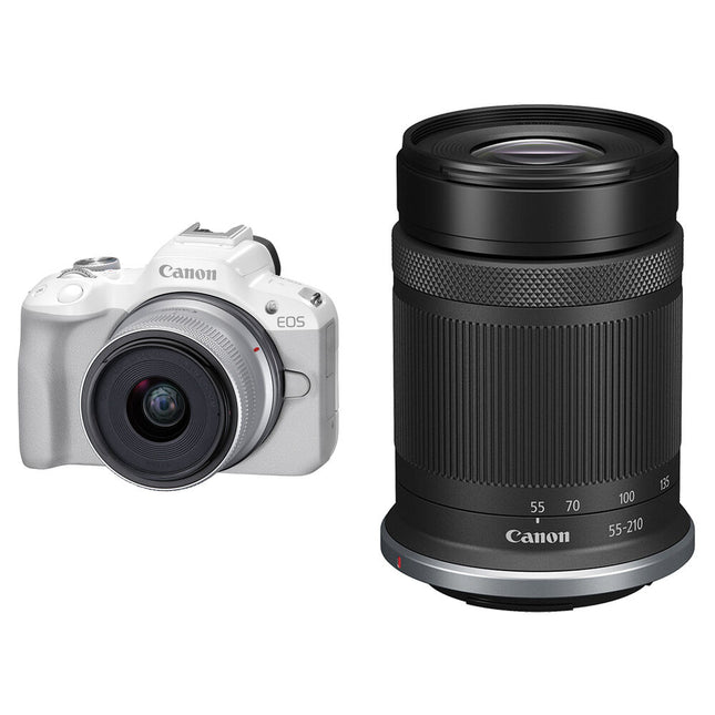 Canon EOS R50 Cámara Sin Espejo 24.2MP Video 4K Kit 18-45mm 55-210mm