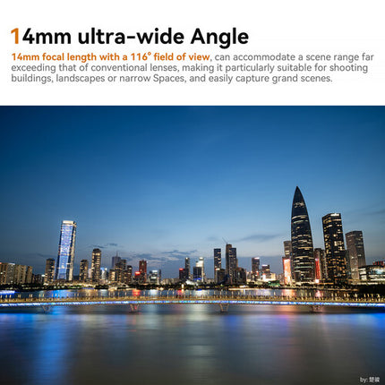 7Artisans 14mm f/2.8 Lente Gran Angular Manual para Sony E con Parasol y Tapas