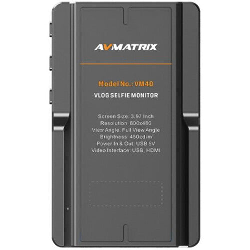 AVMATRIX Vlog Monitor de Selfie 3.97" HDMI 1080p con Soporte para Teléfono