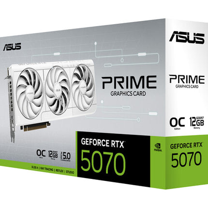 ASUS GeForce RTX 5070 Prime OC White Edition Tarjeta gráfica 12GB GDDR7 2587MHz