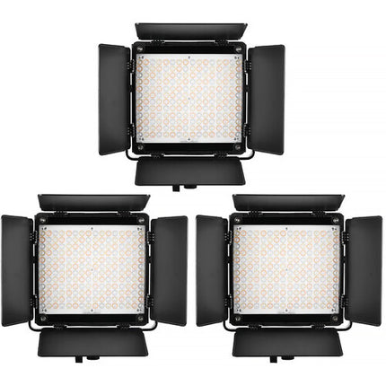 GVM 800D Panel LED RGB 40W 10.6x10.3" Kit 3 Luces con Barndoors y Estuche