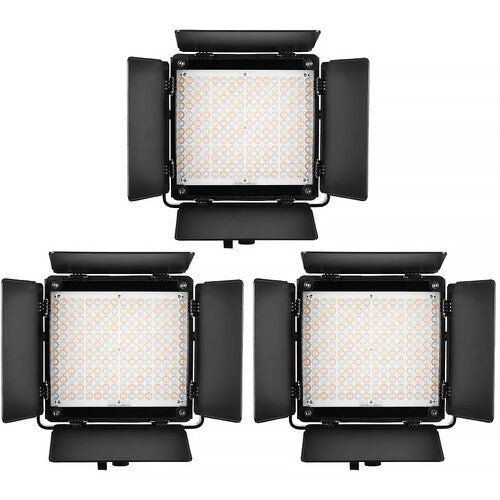 GVM 800D Panel LED RGB 40W 10.6x10.3" Kit 3 Luces con Barndoors y Estuche