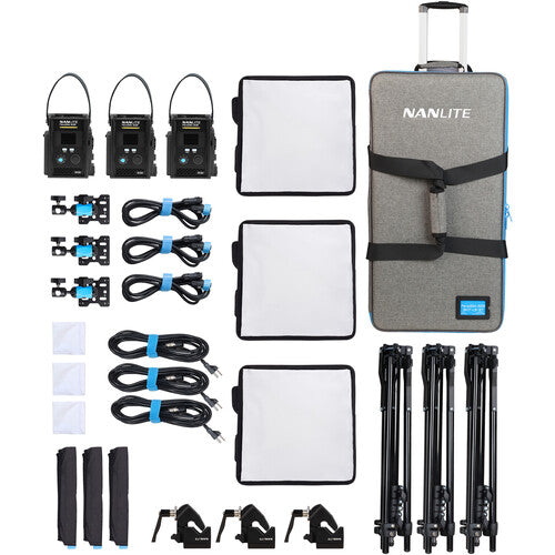 Nanlite PavoSlim 60B Panel LED Bicolor Kit 3 Luces 2700-6500K 8156 Lux