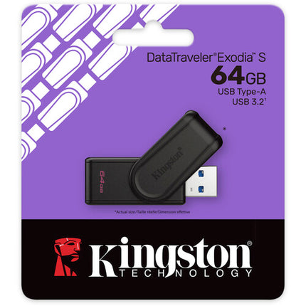 Kingston DataTraveler Exodia S Memoria USB 64GB USB 3.2 Gen 1 con protección giratoria
