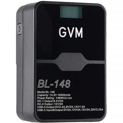 GVM BL-148 Batería V-Mount 144Wh 10,000mAh con Salidas USB D-Tap y DC