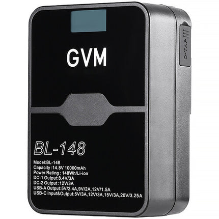 GVM BL-148 Batería V-Mount 144Wh 10,000mAh con Salidas USB D-Tap y DC