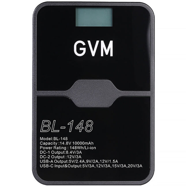 GVM BL-148 Batería V-Mount 144Wh 10,000mAh con Salidas USB D-Tap y DC