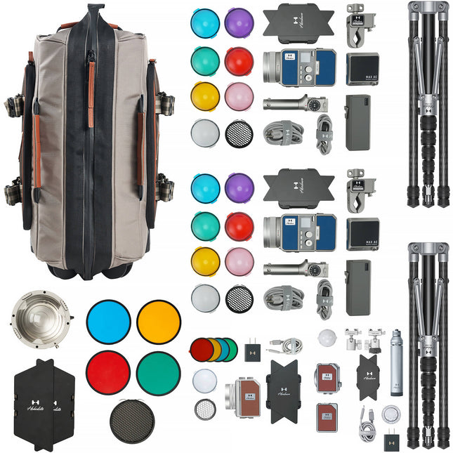 Harlowe x Corbin Gurkin Emerson Edition Kit de Iluminación 4 Luces LED Bi-Color con Estuche Rodante