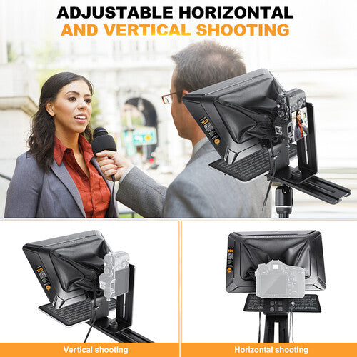 LENSGO TC12 Teleprompter para Smartphones y Cámaras con vidrio 70/30 y control Bluetooth
