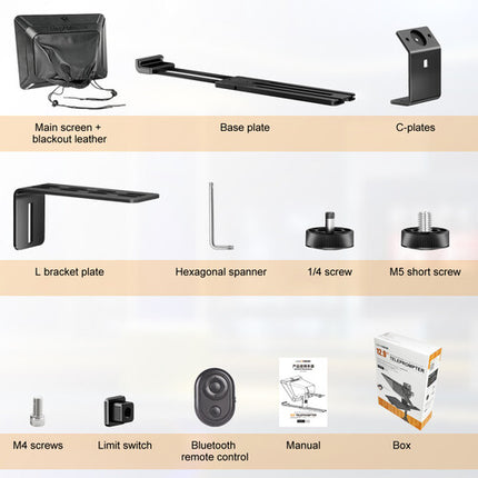 LENSGO TC12 Teleprompter para Smartphones y Cámaras con vidrio 70/30 y control Bluetooth