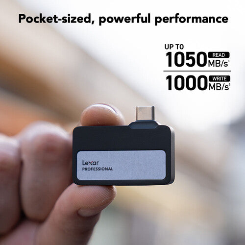 Lexar 2TB Profesional Go SSD Portátil USB 3.2 Gen 2 con Hub 4 Puertos y Protección IP65