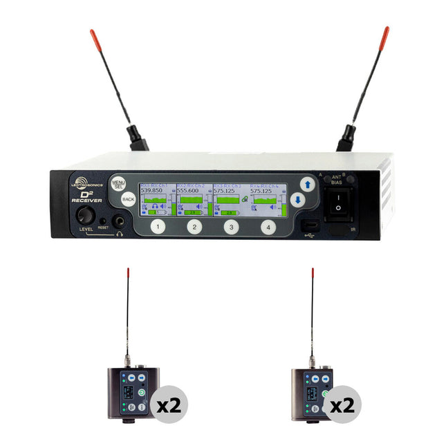 Lectrosonics DSQD Receptor inalámbrico 4 canales sonido 138 MHz 2x Dante