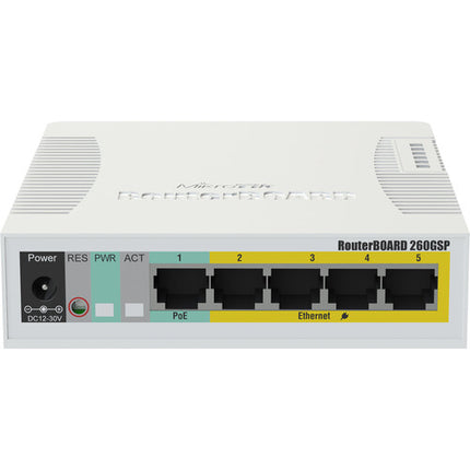 MikroTik RB260GSP Switch de Red Gestionado 5 Puertos Gigabit PoE Pasivo