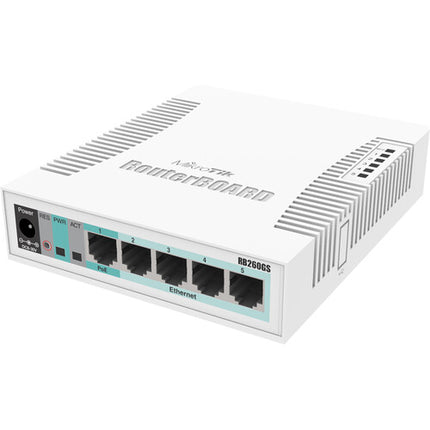 MikroTik RB260GS Switch de Red Gestionado 5 Puertos Gigabit PoE SFP