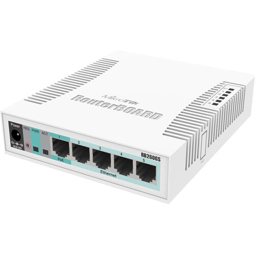 MikroTik RB260GS Switch de Red Gestionado 5 Puertos Gigabit PoE SFP