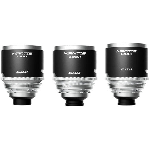 BLAZAR LENS MANTIS 1.33x Set de 3 Lentes Anamórficos 25 50 75mm T2.0 T2.4 Estuche