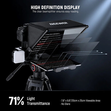Neewer X14 III Teleprompter de Aluminio 14" HD Beamsplitter 9.8' Alcance de Lectura