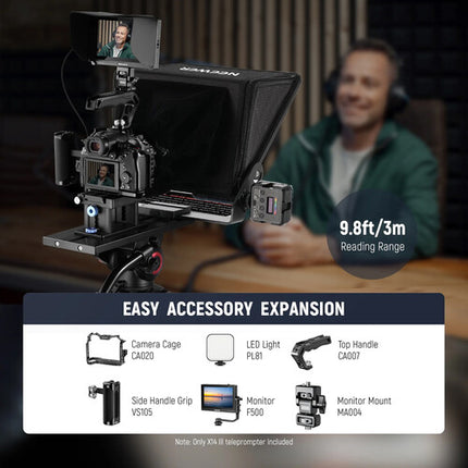 Neewer X14 III Teleprompter de Aluminio 14" HD Beamsplitter 9.8' Alcance de Lectura