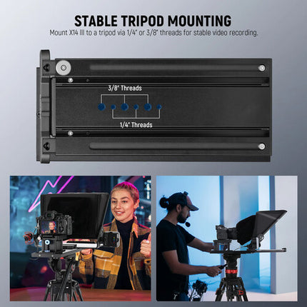 Neewer X14 III Teleprompter de Aluminio 14" HD Beamsplitter 9.8' Alcance de Lectura