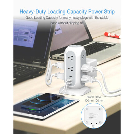 Tessan Protector de Sobretensión Torre 11 Salidas 3 Puertos USB 6 Pies