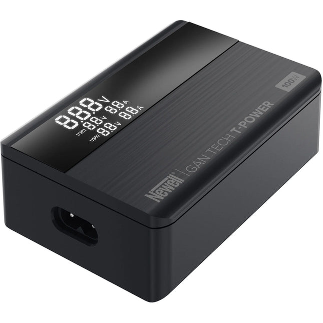 Newell GaN Tech T-power Cargador 100W 2x USB-C 2x USB-A LCD