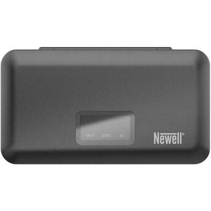 Newell Cargador Doble Canal con Lector SD para Baterías FUJIFILM NP-W126 con Pantalla LCD y Puerto USB-C