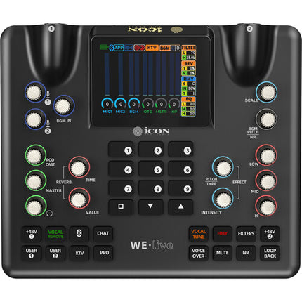 Icon Pro Audio WeLive Interfaz de Streaming Portátil Bluetooth Pantalla 2.8 y 6 Horas Batería
