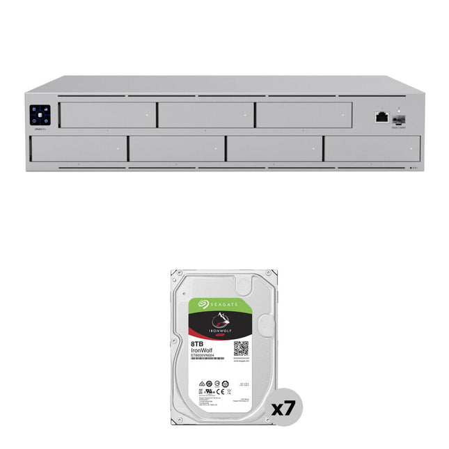 Ubiquiti UNAS Pro NAS con 56TB 7 Bahías 8TB 7200 rpm SATA III