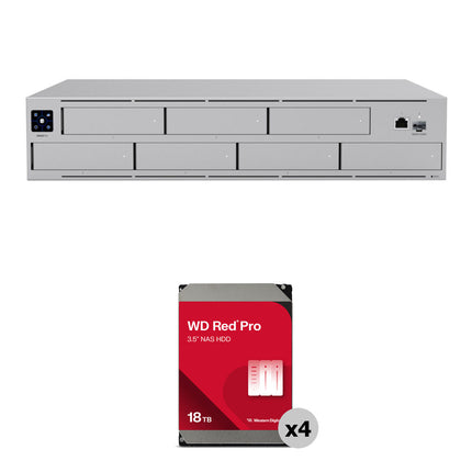 Ubiquiti UNAS Pro 7-Bay NAS con 72TB 4 x 18TB 7200 rpm HDD SATA III