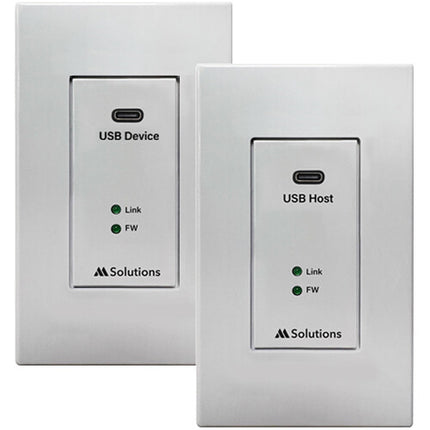 MSolutions USB-C 3.2 Gen 1 Placa de Pared Extensor Juego 328 Pies 5 Gb/s