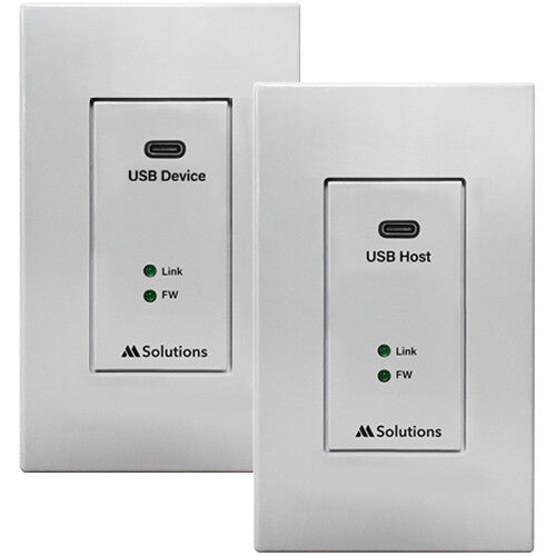 MSolutions USB-C 3.2 Gen 1 Placa de Pared Extensor Juego 328 Pies 5 Gb/s